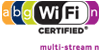 Wi-Fi Certified 802.11a/b/g Multi Stream n